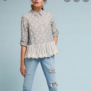 Anthropologie Eri + Ali Mineola Eyelet top Sz S